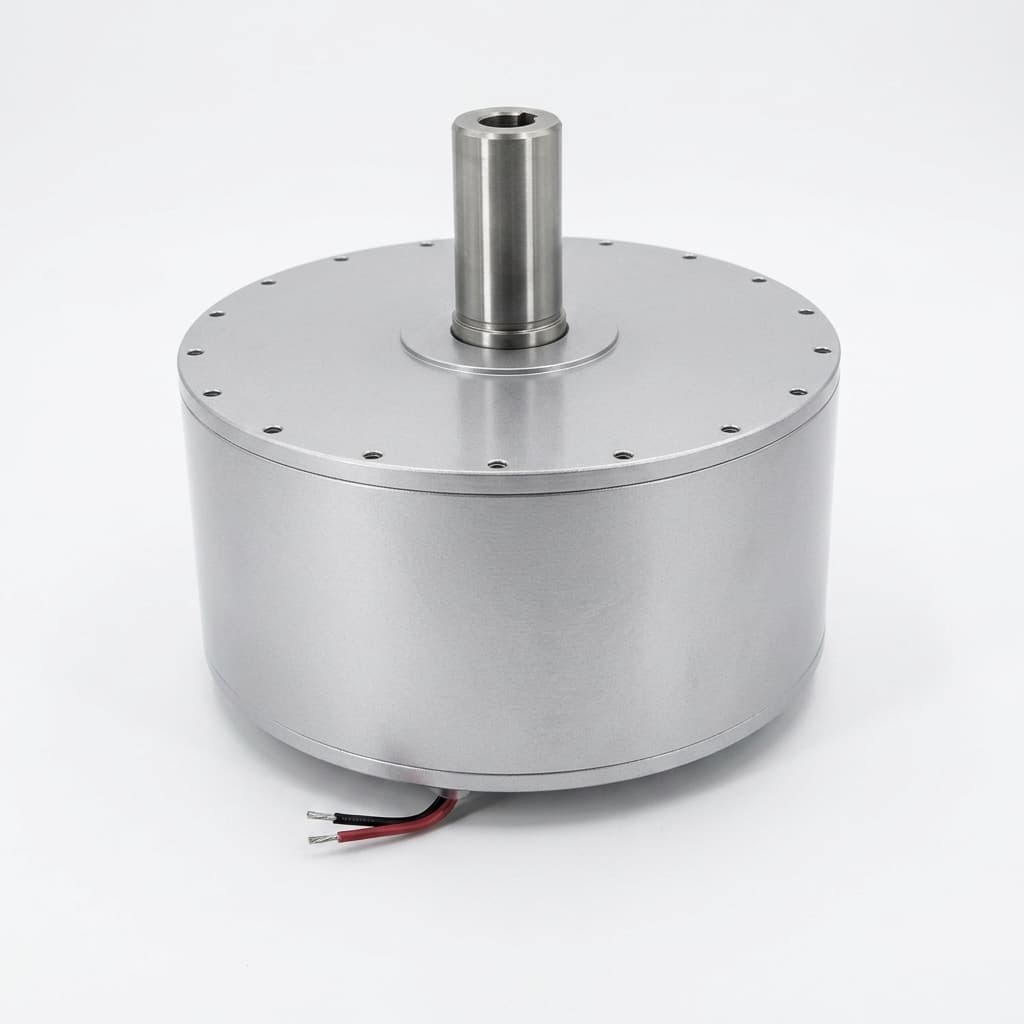 Low-speed axial flux permanent magnet generator housing used for 100 RPM sizing reference